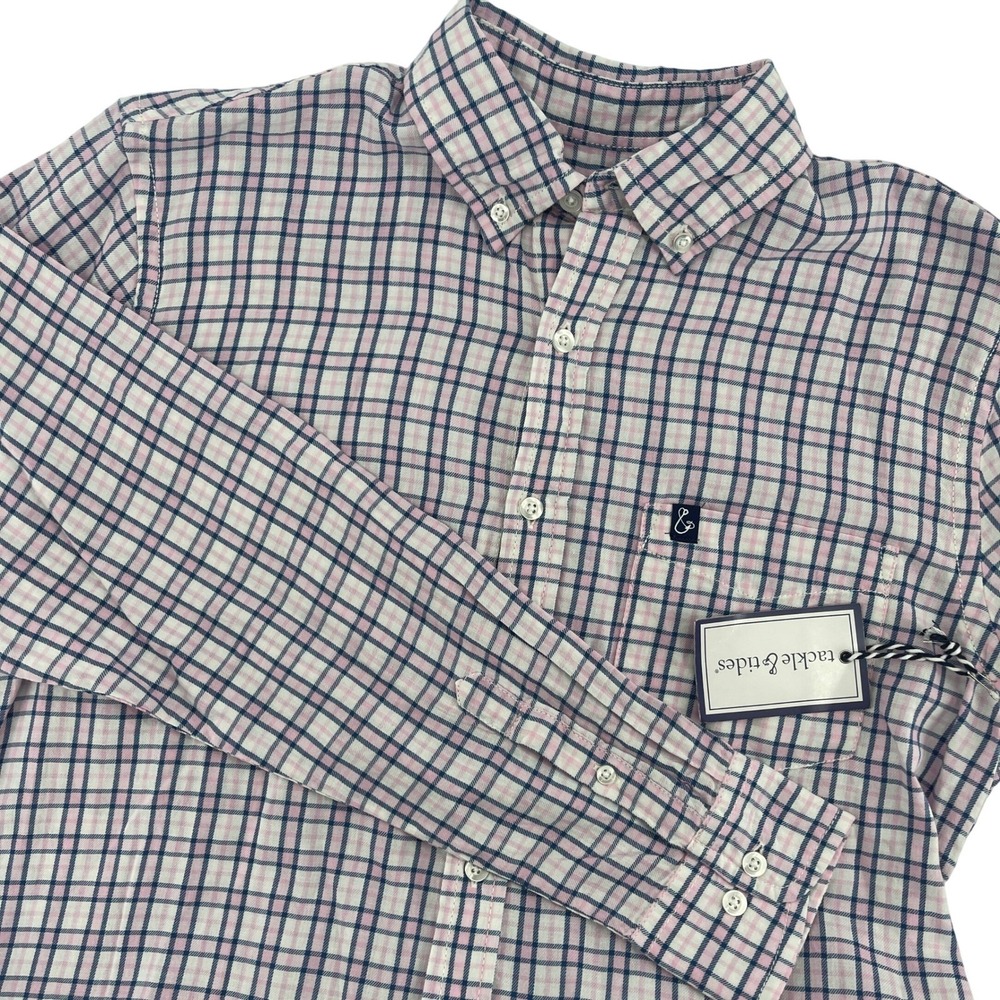 NEW Tackle & Tides Mens Button‎ Down Shirt Plaid Long Sleeve Cotton Size M